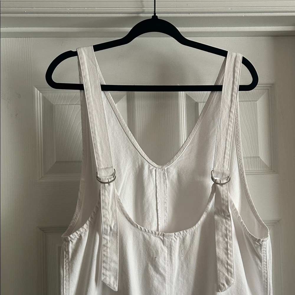 We the Free High Roller White Cotton Overalls Jumpsuit - Picture 6 of 11